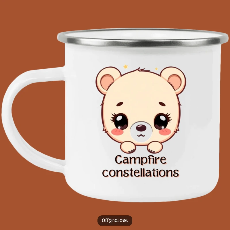 Funny Bear Cub Campfire Mug: Hilarious Outdoor Companion for Starry Nights