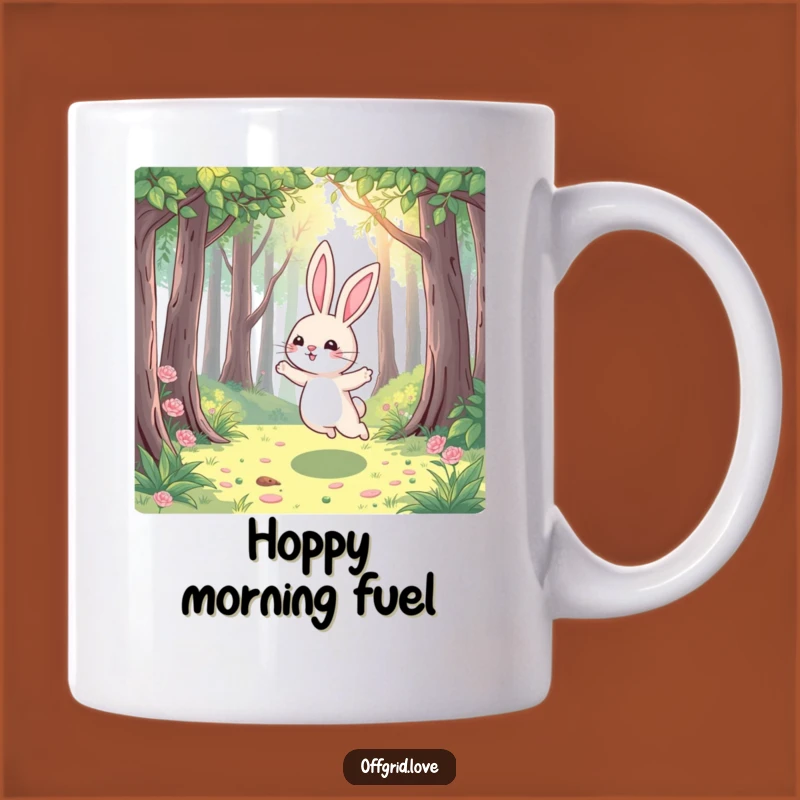 Funny Rabbit Forest Mug: Joyful Hop, Perfect Nature Lover Gift