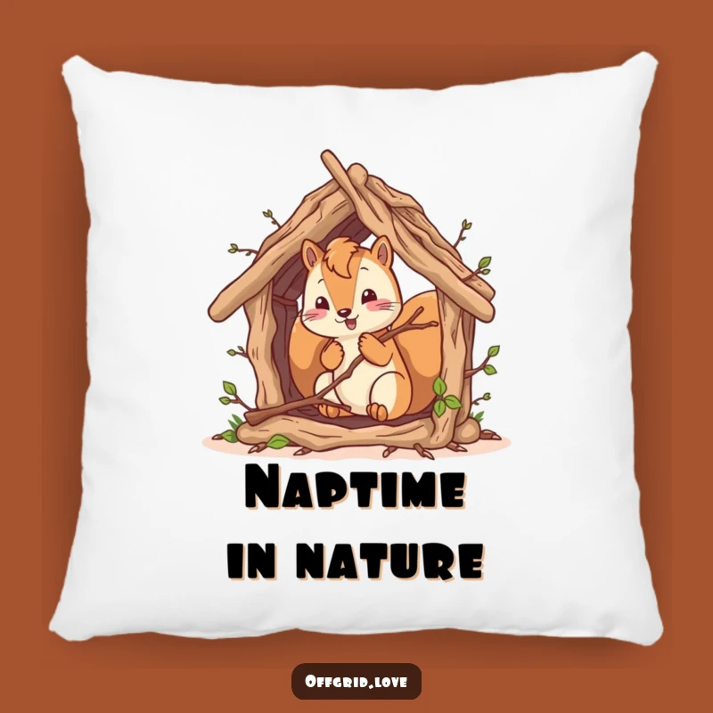 Cute Squirrel Shelter Pillow: Soft and Funny Couch Cushion for Smiles