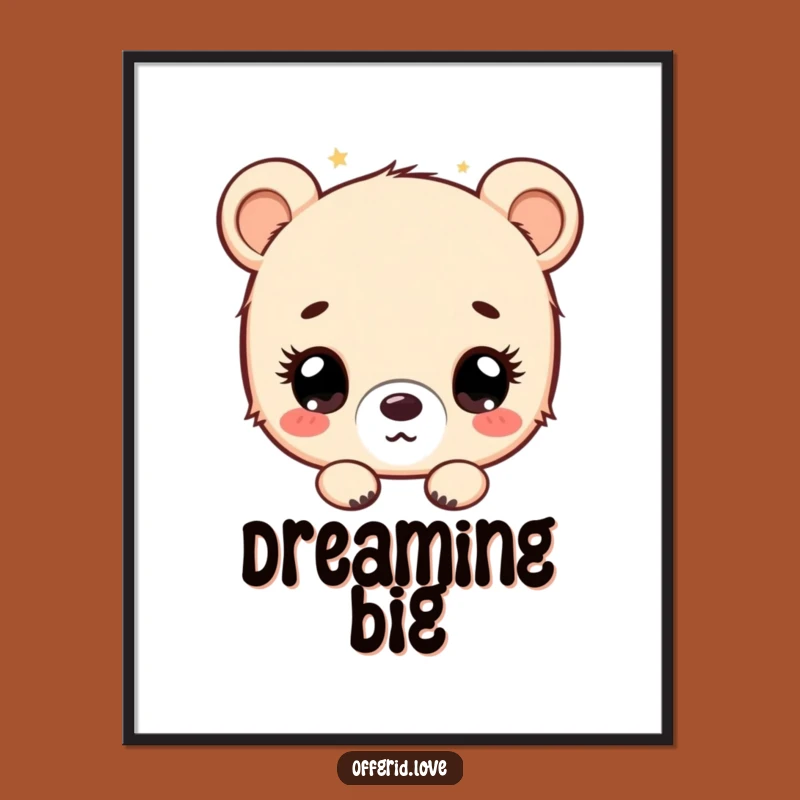 Funny Bear Cub Stargazing Poster: Hilarious Celestial Art for Your Space