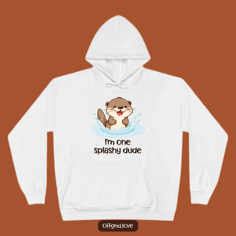 Funny Otter Splashing Hoodie: Cozy & Joyful Animal Sweatshirt, Perfect Humorous Gift
