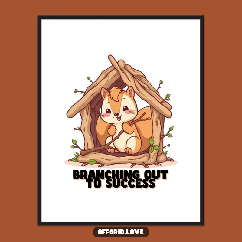 Funny Squirrel Shelter Art: Free Printable Wall Decor - Hilarious DIY Downloadable Home Gift!
