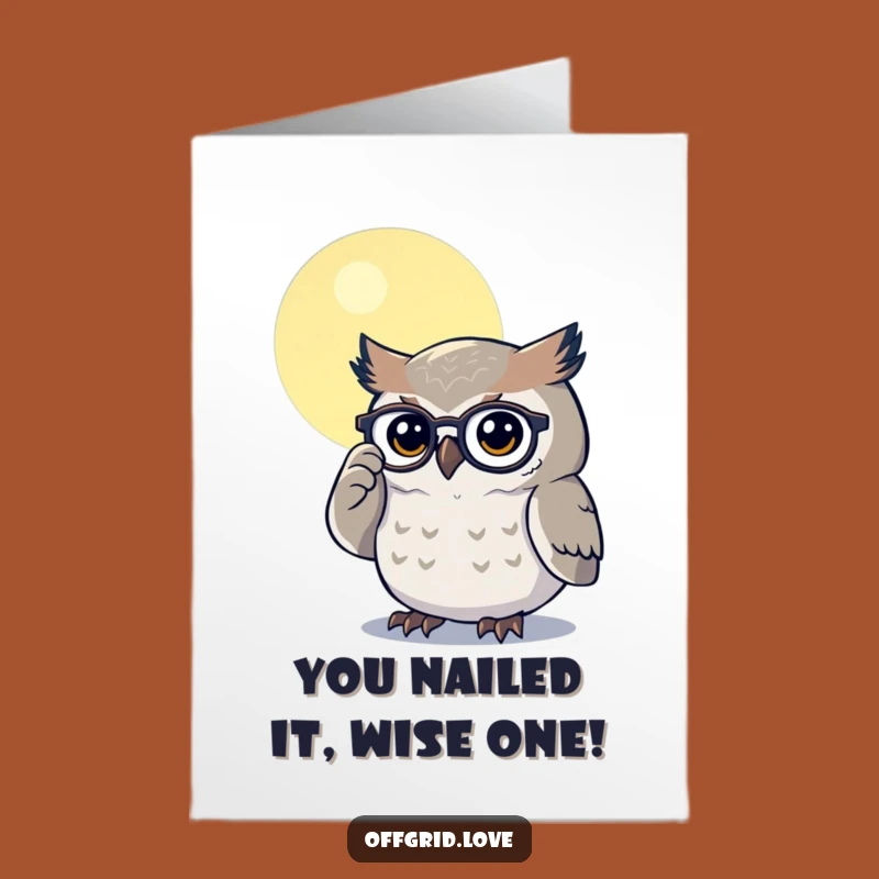 Free Printable Wise Owl Congrats Card: Sharp Success for Downloadable Gift