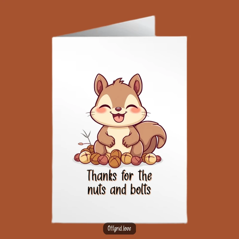 Free Printable Happy Squirrel Thank You Card - Express Gratitude with Humor Downloadable