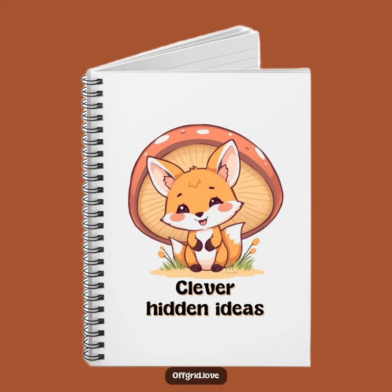 Funny Fox Mushroom Notebook: Cheerful Peek Journal, Perfect Humorous Stationery Gift