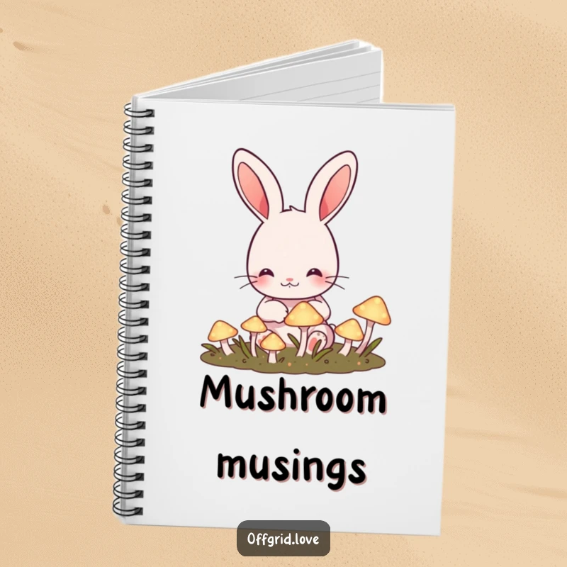 Funny Rabbit Notebook: Cute rabbit tending a garden of glowing mushrooms, for capturing funny magical ideas.