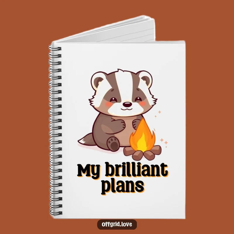 Funny Badger Campfire Notebook: Cozy Journaling & Warm Notes, Perfect Humorous Gift