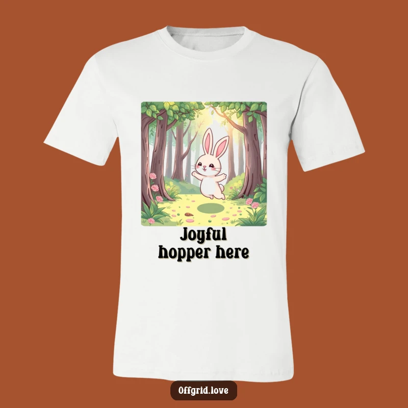 Funny Rabbit Forest Tee: Joyful Hopping Design, Perfect Outdoor Humor Gift