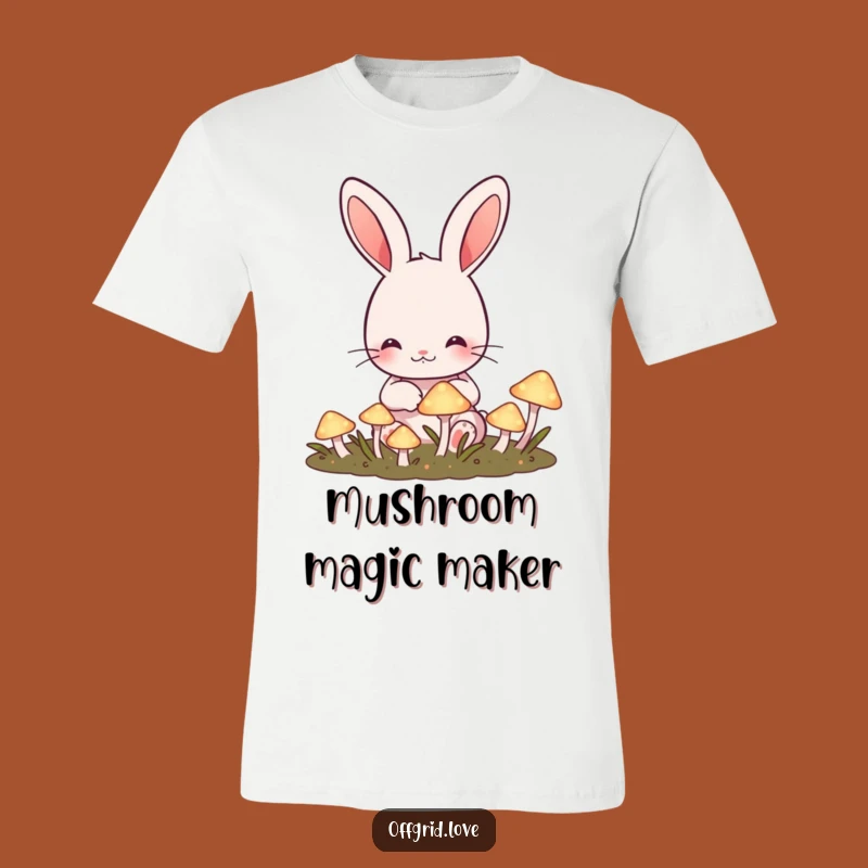 Funny Rabbit Mushroom Garden T-Shirt: Glowing Magic, Awesome Funny Gift
