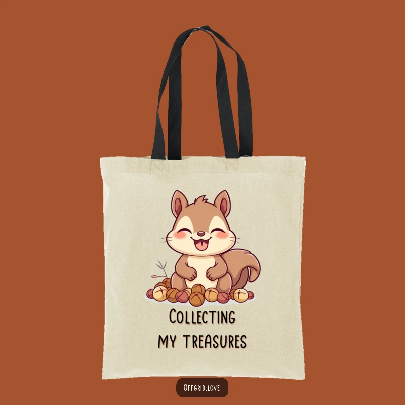 Funny Squirrel Nut Tote Bag: Happy Grin Collector, Perfect Autumn Accessory Gift